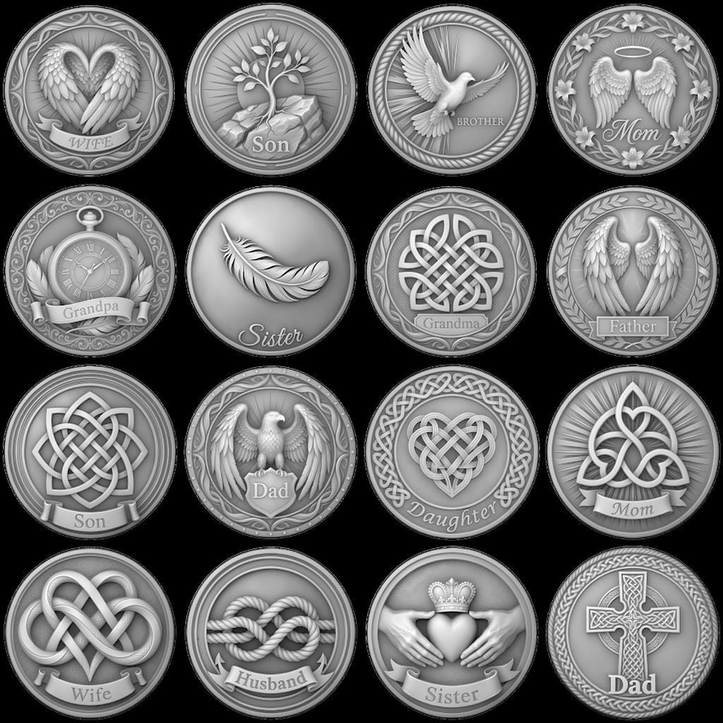 Celtic Animal Coin Engraving Depth Map, 50 Laser Files for Bronze Relief