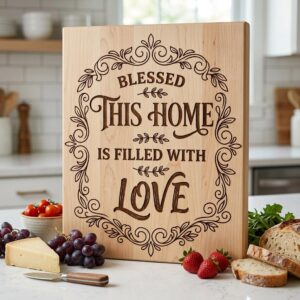 Charcuterie Board Engraving Designs, Rustic Home Quotes, Botanical Blessings