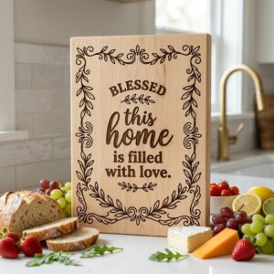 Charcuterie Board Engraving Designs, Rustic Home Quotes, Botanical Blessings