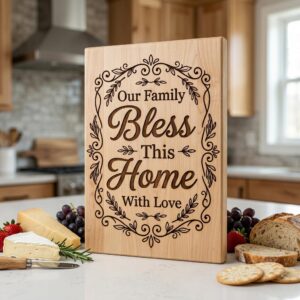 Charcuterie Board Engraving Designs, Rustic Home Quotes, Botanical Blessings