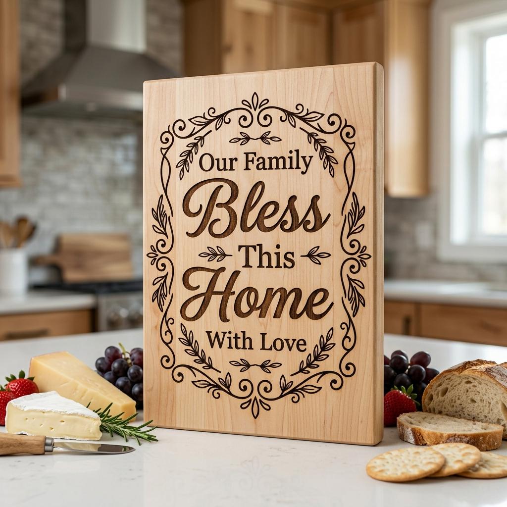 Charcuterie Board Engraving Designs, Rustic Home Quotes, Botanical Blessings