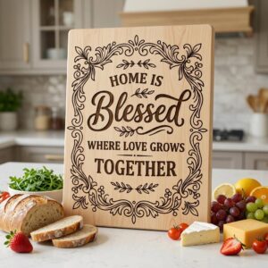 Charcuterie Board Engraving Designs, Rustic Home Quotes, Botanical Blessings