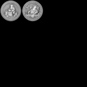 Classic Santa Relief Depth Map Bundle, Christmas Coin Laser Engraving Design