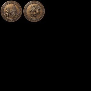Classic Santa Relief Depth Map Bundle, Christmas Coin Laser Engraving Design