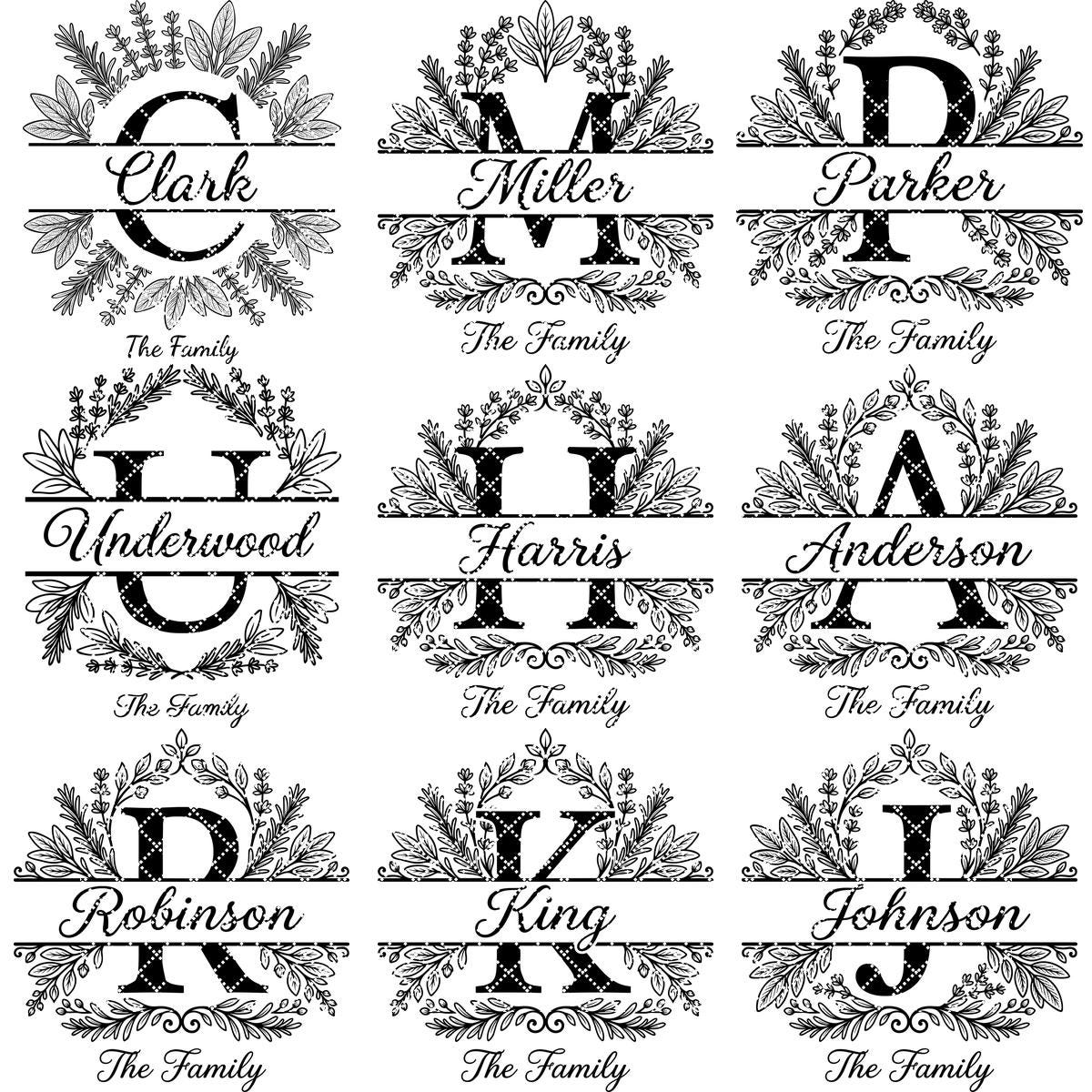 Custom Family Monogram Crests, Laser Engraving Alphabet for Chopping Boards