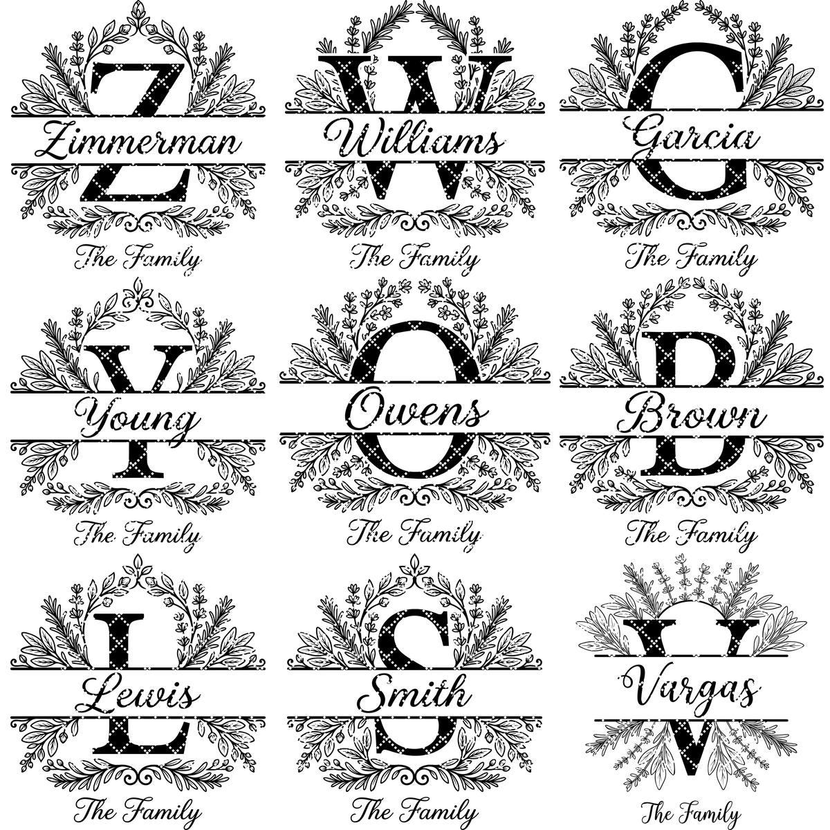 Custom Family Monogram Crests, Laser Engraving Alphabet for Chopping Boards