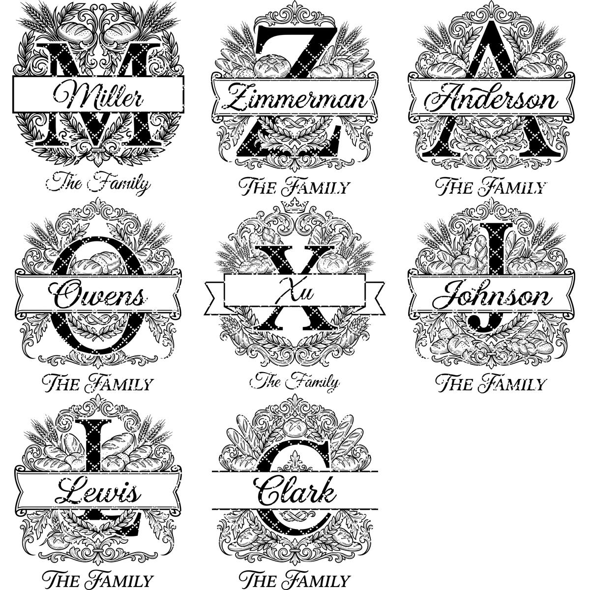Custom Family Monogram Engraving, Personalized Alphabet For Kitchen Boards