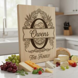 Custom Family Monogram Engraving, Personalized Alphabet For Kitchen Boards