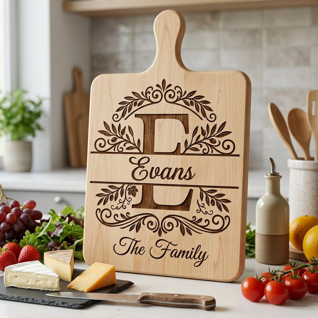 Custom Family Name Monogram Bundle, Laser Engraving Alphabet for Wood Decor