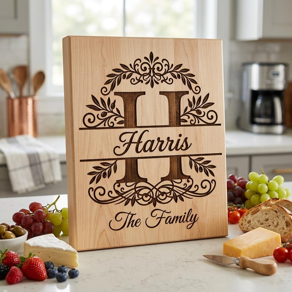 Custom Family Name Monogram Bundle, Laser Engraving Alphabet for Wood Decor