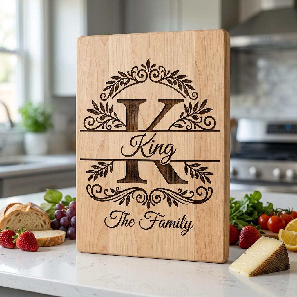 Custom Family Name Monogram Bundle, Laser Engraving Alphabet for Wood Decor