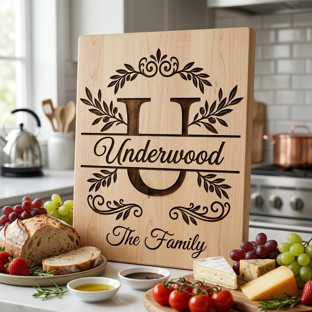 Custom Family Name Monogram Bundle, Laser Engraving Alphabet for Wood Decor