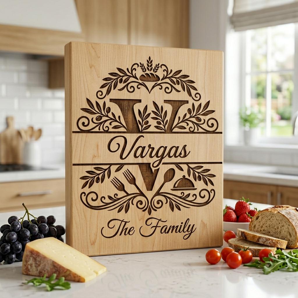 Custom Family Name Monogram Bundle, Laser Engraving Alphabet for Wood Decor