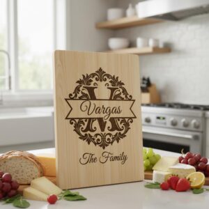 Custom Family Name Monogram, Chopping Board Laser Engraving Design