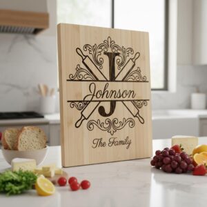 Custom family name monogram, flourish alphabet bundle for engraving boards