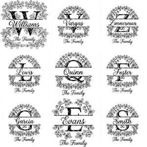 Custom Family Surname Alphabet, Strawberry Vine Monogram Engraving File