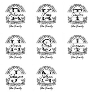 Custom Family Surname Alphabet, Strawberry Vine Monogram Engraving File