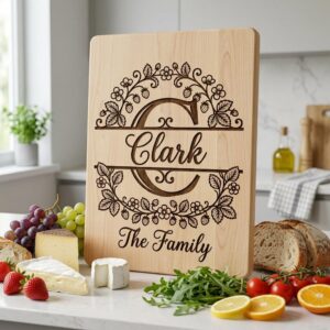 Custom Family Surname Alphabet, Strawberry Vine Monogram Engraving File