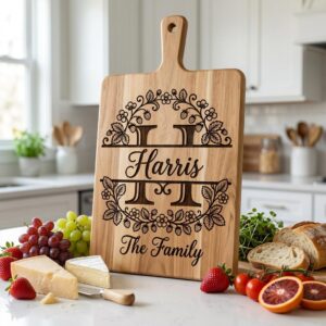 Custom Family Surname Alphabet, Strawberry Vine Monogram Engraving File