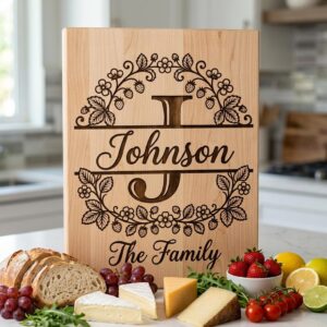 Custom Family Surname Alphabet, Strawberry Vine Monogram Engraving File