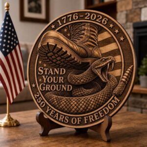 Dont Tread On Me Laser Engraving, 3D Illusion Patriotic Wood Sign Design