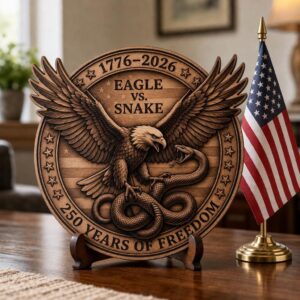 Dont Tread On Me Laser Engraving, 3D Illusion Patriotic Wood Sign Design