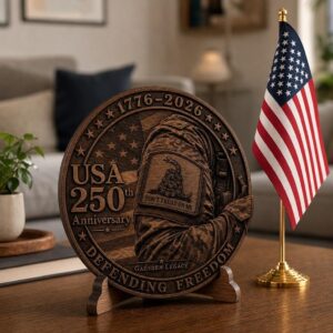 Dont Tread On Me Laser Engraving, 3D Illusion Patriotic Wood Sign Design