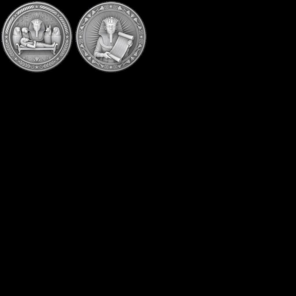 Egyptian Pharaoh Coin, Deep Relief Depth Map for Laser Engraving, PNG Bundle
