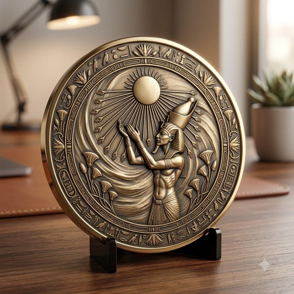 Egyptian Pharaoh Coin, Deep Relief Depth Map for Laser Engraving, PNG Bundle