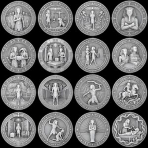 Egyptian Pharaoh Coin, Deep Relief Depth Map for Laser Engraving, PNG Bundle