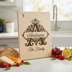 Elegant Monogram A-Z Bundle, Custom Family Name Engraving for Wooden Boards