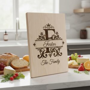 Elegant Monogram A-Z Bundle, Custom Family Name Engraving for Wooden Boards