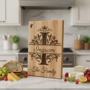 Elegant Monogram A-Z Bundle, Custom Family Name Engraving for Wooden Boards