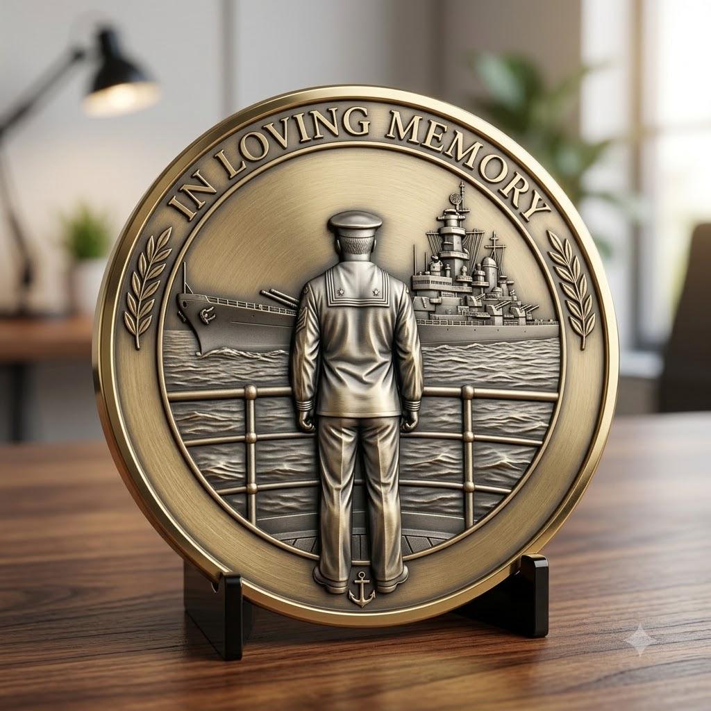 Fallen Hero Memorial Coin Engraving File, Veteran Military Bronze Relief PNG