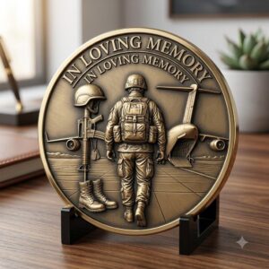 Fallen Hero Memorial Coin Engraving File, Veteran Military Bronze Relief PNG