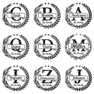 Farmhouse Wreath Monogram Alphabet, Surname Engraving for Custom Boards