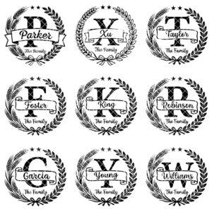 Farmhouse Wreath Monogram Alphabet, Surname Engraving for Custom Boards