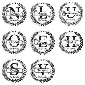 Farmhouse Wreath Monogram Alphabet, Surname Engraving for Custom Boards