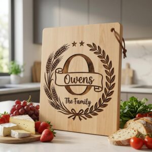 Farmhouse Wreath Monogram Alphabet, Surname Engraving for Custom Boards