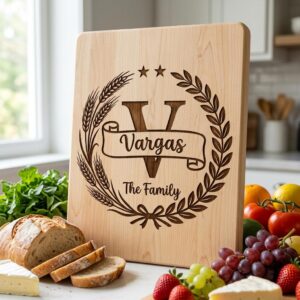 Farmhouse Wreath Monogram Alphabet, Surname Engraving for Custom Boards