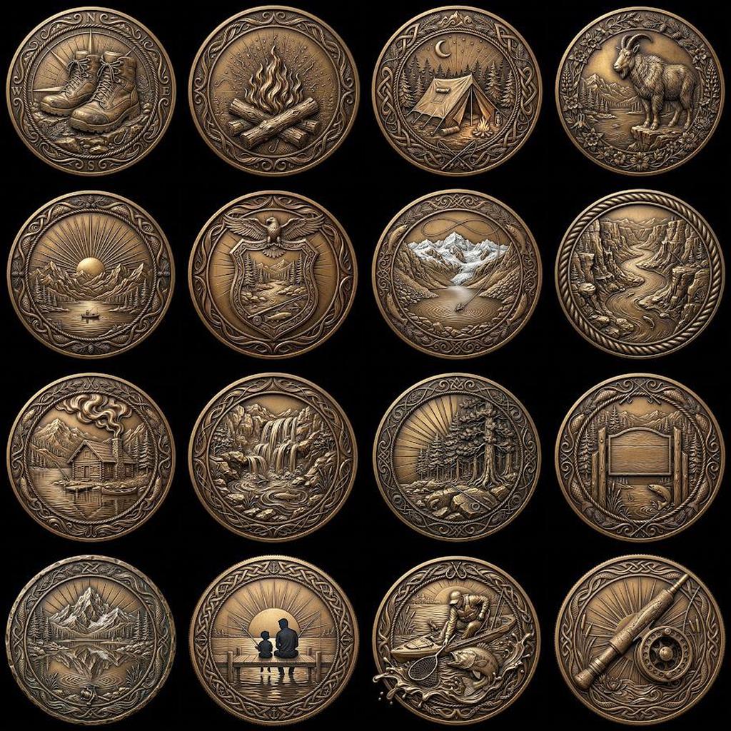 Fish Portrait Depth Map for Laser Coin Engraving, 3D Bronze Relief Art