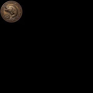 Fish Portrait Depth Map for Laser Coin Engraving, 3D Bronze Relief Art