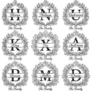 Floral Surname Monogram, Custom Family Name Logo for Laser Engraving
