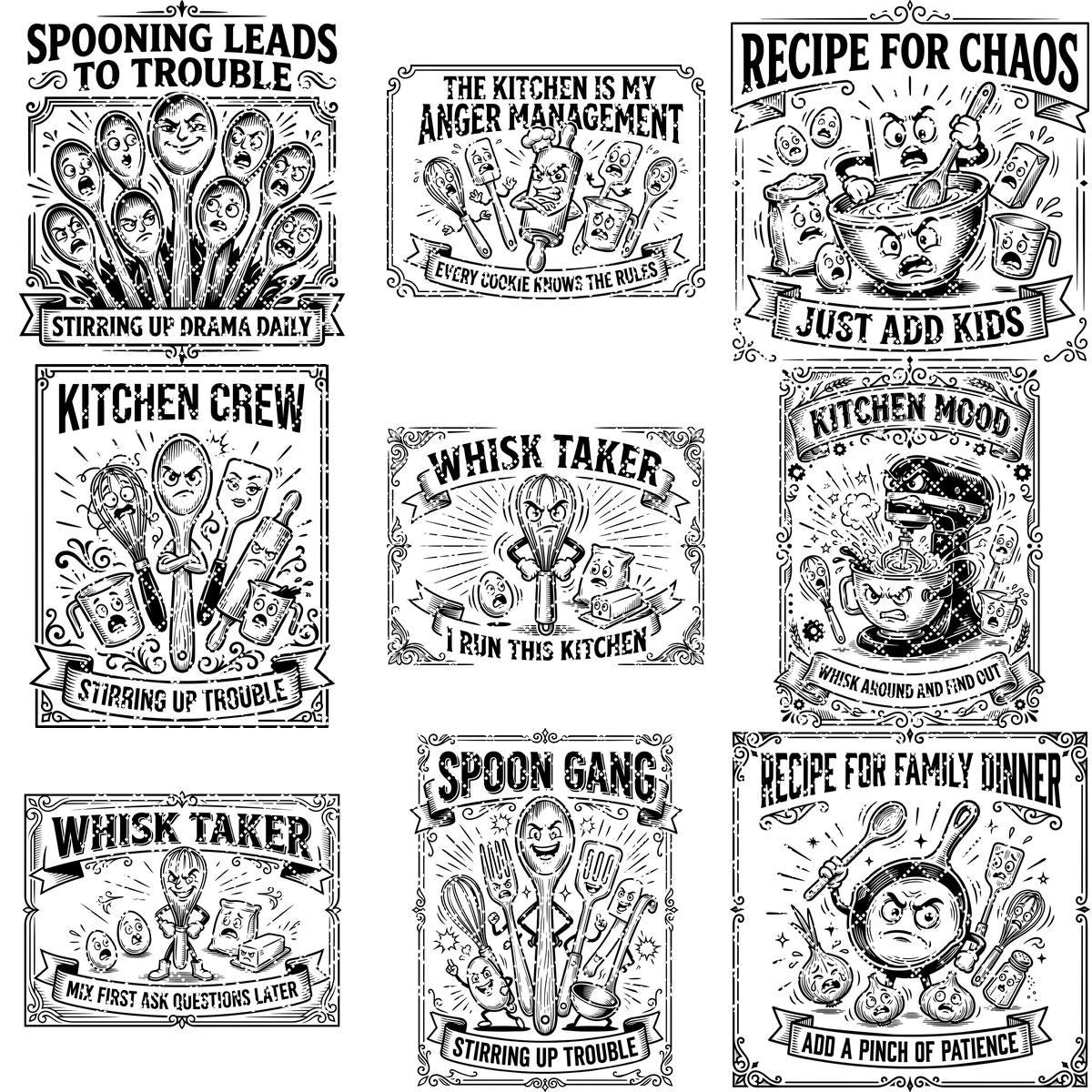 Funny kitchen board engraving designs, sarcastic farmhouse Glowforge files
