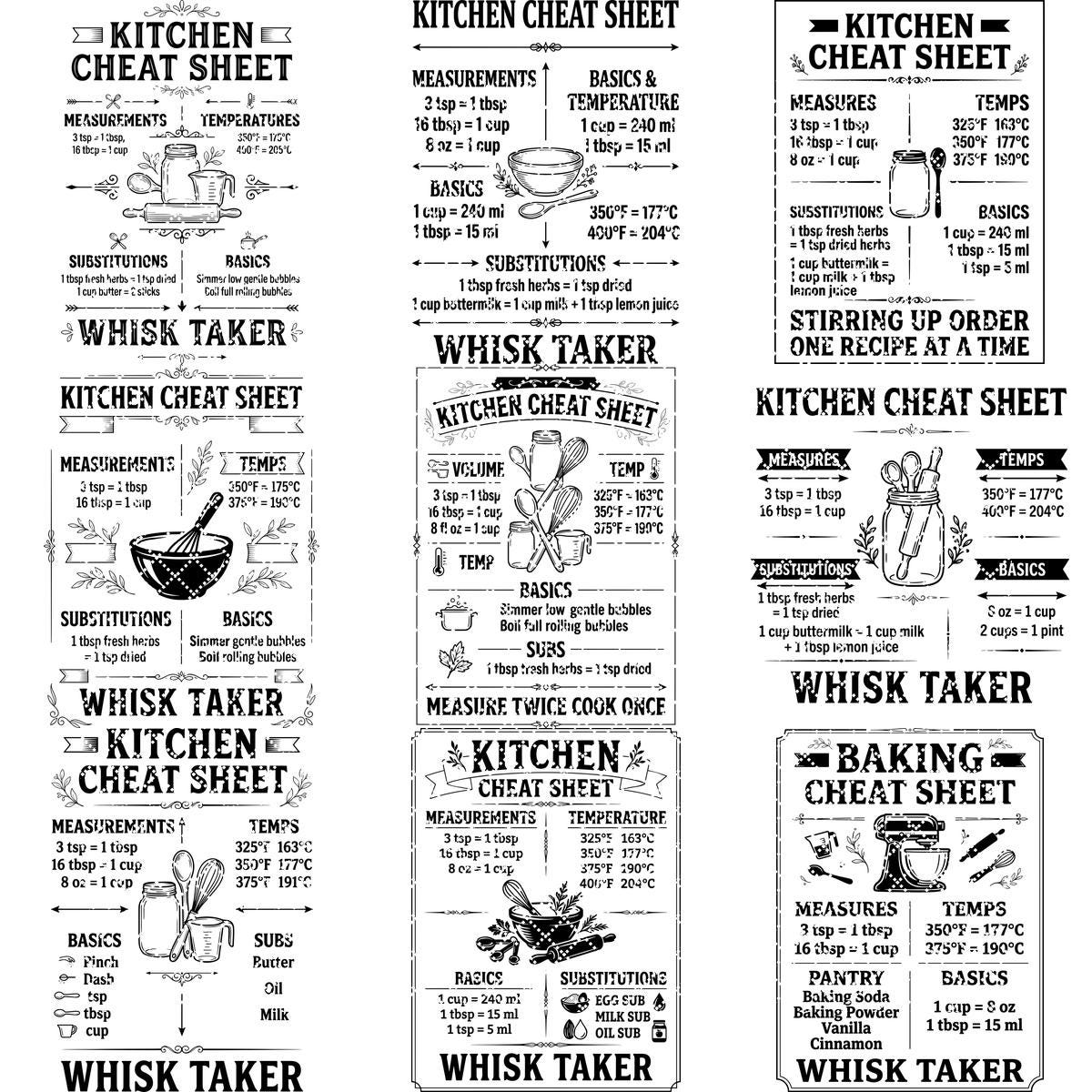 Funny Kitchen Board Engraving, Rustic Charcuterie and Cheat Sheet Designs