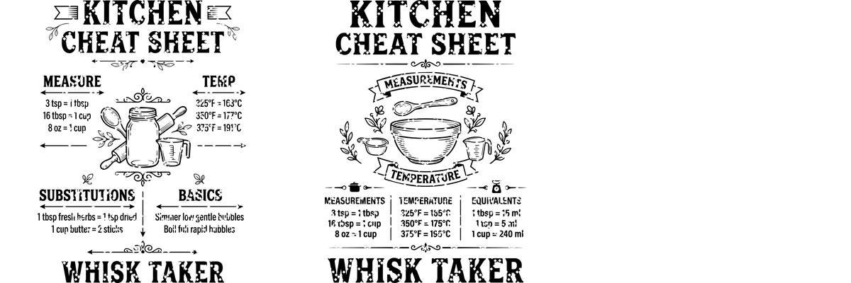 Funny Kitchen Board Engraving, Rustic Charcuterie and Cheat Sheet Designs