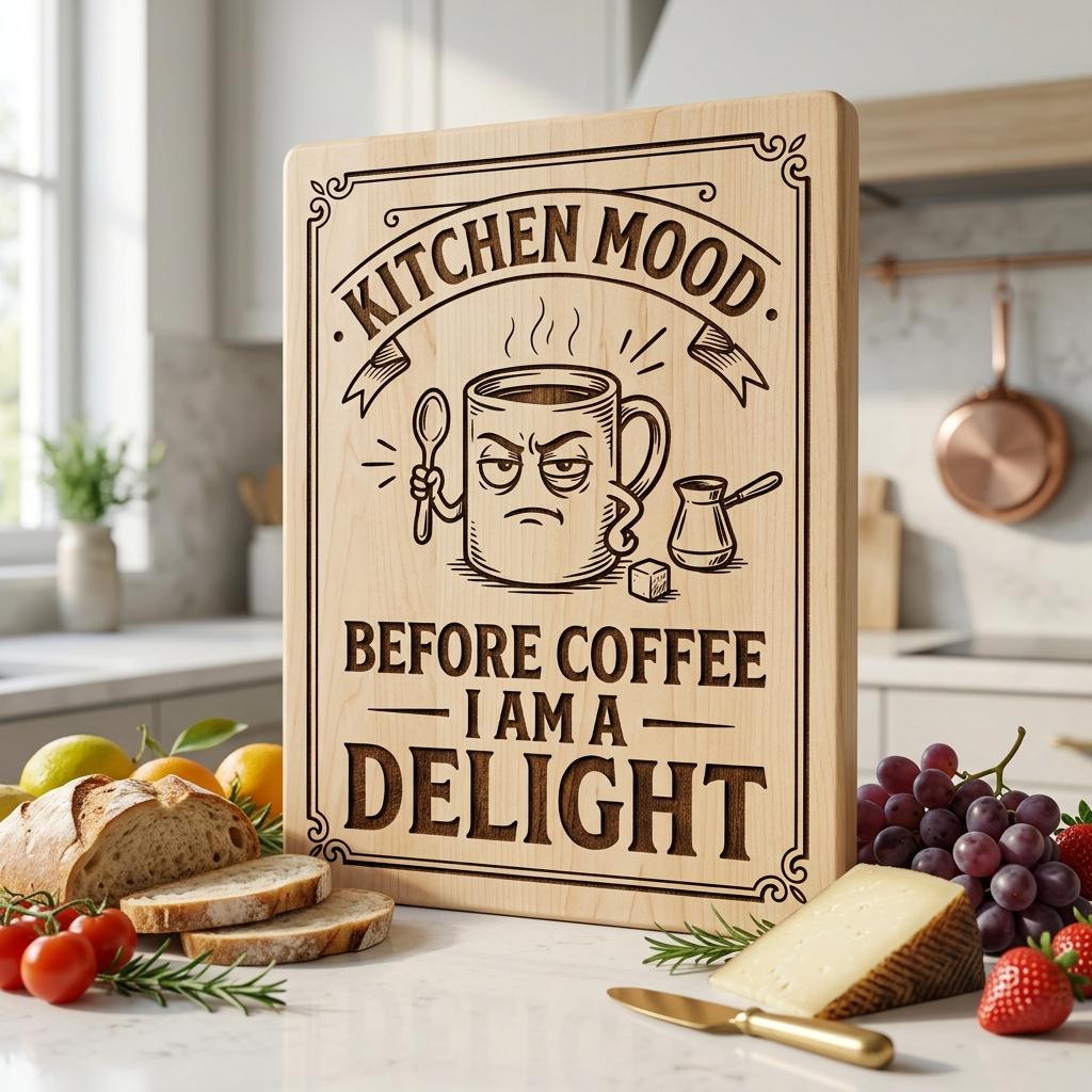 Funny Kitchen Humor Board Designs, Sassy Vintage Engraving for Charcuterie