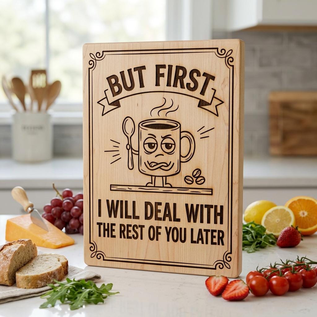 Funny Kitchen Humor Board Designs, Sassy Vintage Engraving for Charcuterie