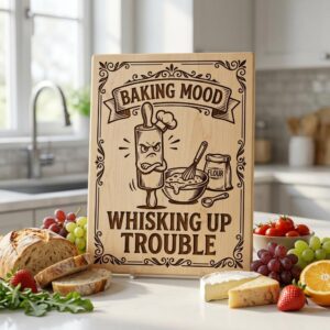 Funny Kitchen Humor Board Designs, Sassy Vintage Engraving for Charcuterie