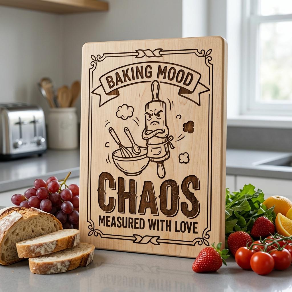 Funny Kitchen Humor Board Designs, Sassy Vintage Engraving for Charcuterie